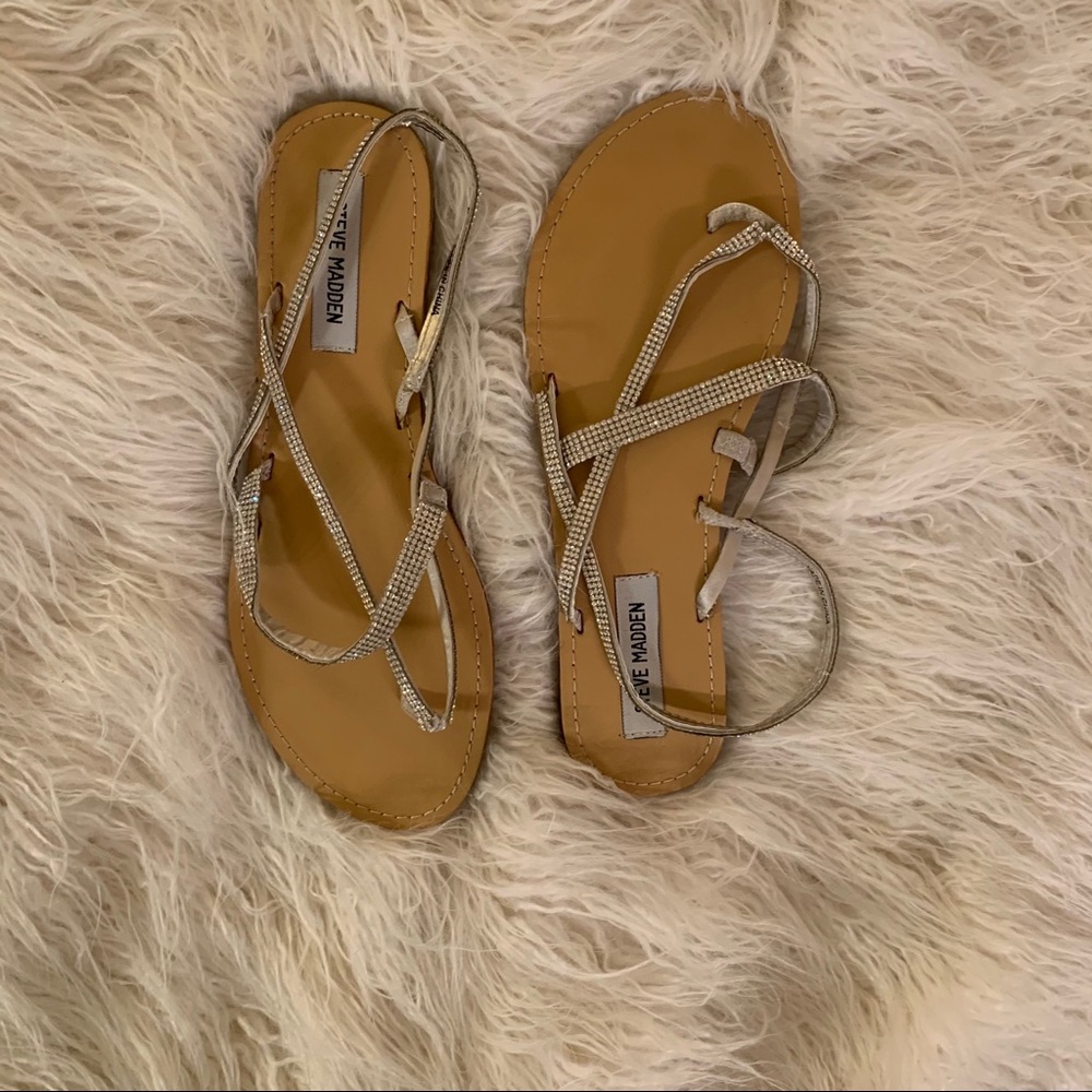 Steve Madden strappy silver gem sandal